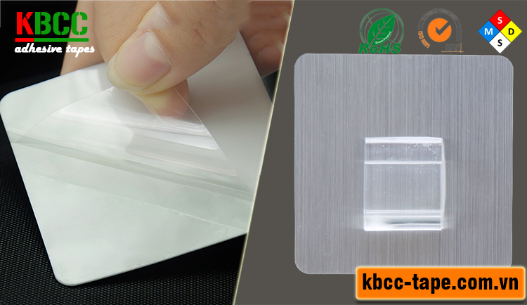 Móc dán tường KBCC-K107 inox 304, tiện ích, lắp đặt nhanh chóng chỉ trong 1 phút kbcc-tape