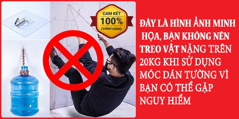 Không nên treo vật nặng trên 20kg với móc dán tường