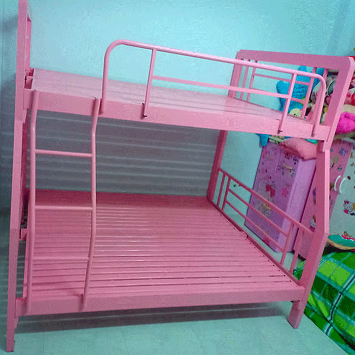 Giường tầng bằng sắt cho bé màu hồng