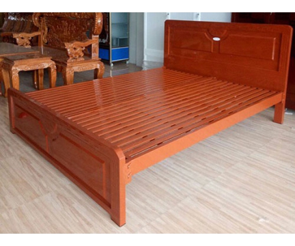 Giường sắt giả gỗ đơn giản giá rẻ